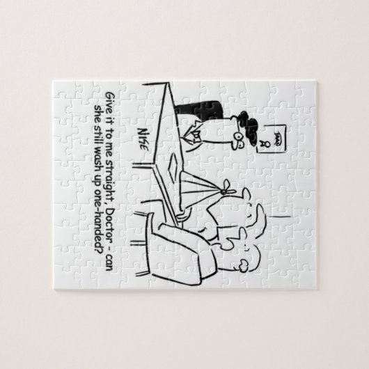 Ehefrau hat einen gebrochenen Arm in einem Tuch Puzzle (Horizontal)