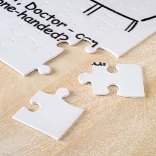 Ehefrau hat einen gebrochenen Arm in einem Tuch Puzzle (Seite)