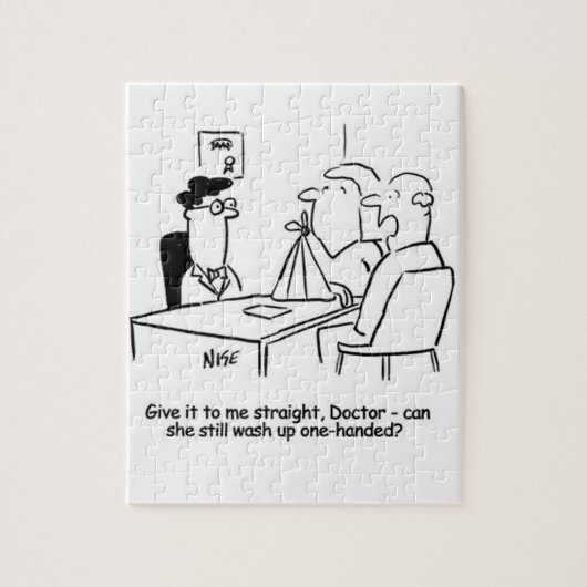 Ehefrau hat einen gebrochenen Arm in einem Tuch Puzzle (Vertikal)