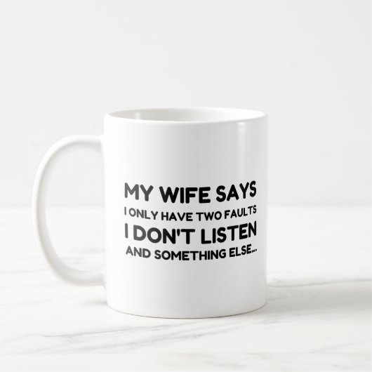 Ehefrau Husband - zwei Fehler Kaffeetasse (Links)