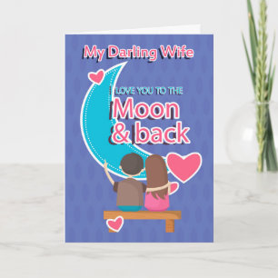 Ehefrau I Liebe Sie zum Mond und zurück, Valentins Feiertagskarte