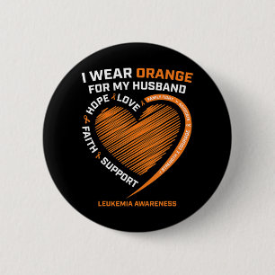 Ehefrau ich trage Orange für meine Muskelschmerzen Button
