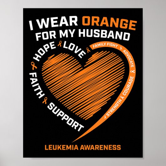 Ehefrau ich trage Orange für meine Muskelschmerzen Poster (Vorne)