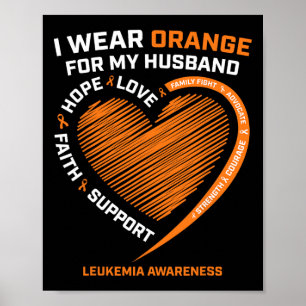 Ehefrau Ich trage Orange für meine Muskelschmerzen Poster