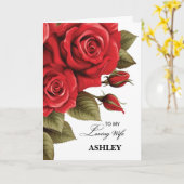 Ehefrau Individuelle Name Rote Rosen zum Jahrestag Karte (Gelbe Blume)