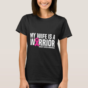 Ehefrau ist ein Krieger rosa Ribbon Brustkrebs Awa T-Shirt