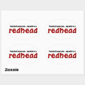 Ehefrau ist ein Redhead Ovaler Aufkleber (Blatt)