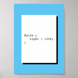 Ehefrau ist immer richtig Funny CSS Poster