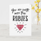 Ehefrau Jubiläum - Du bist mehr wert als Rubies Karte (Gelbe Blume)