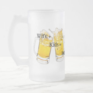 Ehefrau+Kids=Bier Mattierte Tasse