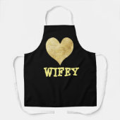EHEFRAU KITCHEN WIFEY Gold Glitzer SCHÜRZE (Vorderseite)