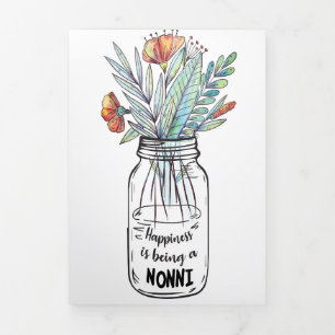 Ehefrau Kunst Glück bedeutet, ein Nonni zu sein Dreifach Gefaltete Karte