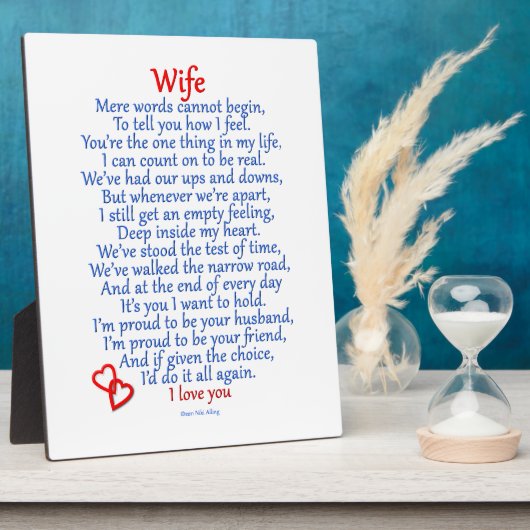 Ehefrau Liebe Fotoplatte (Seite)