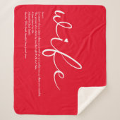 Ehefrau Liebe Herz Elegantes Script Rot Personalis Sherpadecke (Vorderseite)