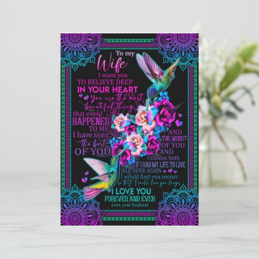 Ehefrau Liebhaber| Zu meiner Ehefrau I Liebe Sie f Einladung (Stehend Vorderseite)