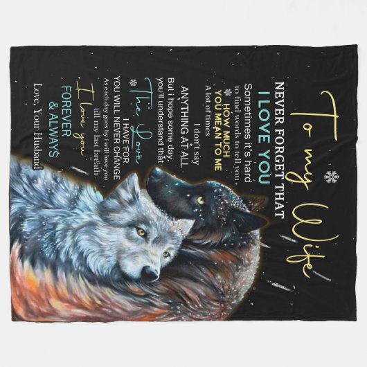 Ehefrau Liebhaber| Zu meiner Ehefrau nie vergessen Fleecedecke (Vorderseite (Horizontal))