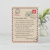 Ehefrau Liebhaber| Zu meiner zukünftigen Ehefrau L Einladung (Stehend Vorderseite)