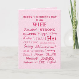 Ehefrau Lob für Valentinstag Feiertagskarte
