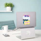 Ehefrau, Loyal-Mann, Stärke Aufkleber (Laptop auf Schreibtisch)