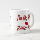 Ehefrau lustiger roter Text Jumbo-Tasse (Vorderseite Rechts)