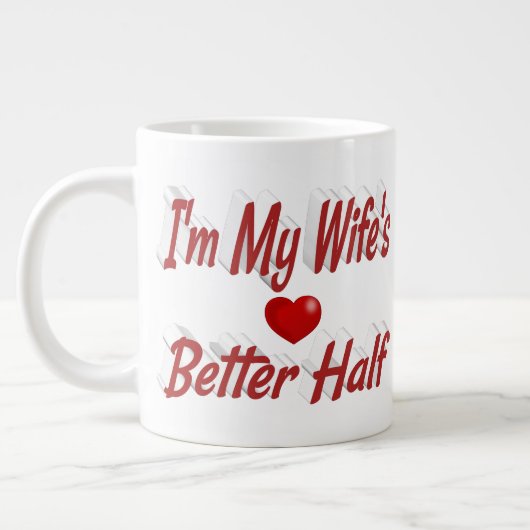Ehefrau lustiger roter Text Jumbo-Tasse (Links)