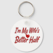 Ehefrau lustiger roter Text Schlüsselanhänger (Rückseite)