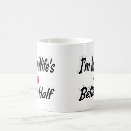 Ehefrau lustiger Zitat schwarzer Text Kaffeetasse (Mittel)