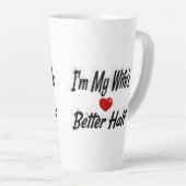 Ehefrau lustiger Zitat schwarzer Text Milchtasse (Rechte Ecke)