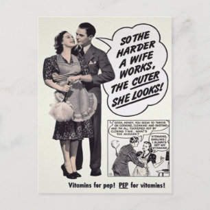 Ehefrau Mail-Order-Anzeige im Vintage-Stil Postkarte