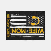 Ehefrau Mama 911 Dispatcher US Flag Unabhängigkeit Fleecedecke (Vorderseite (Horizontal))