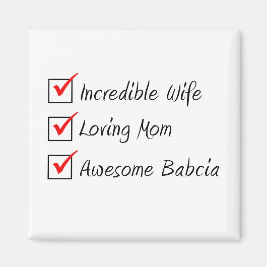 Ehefrau Mama Babcia Polnische Frau Magnet (Vorne)