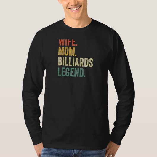 Ehefrau Mama Billiards Legend Pool Player Moth T-Shirt (Vorderseite)