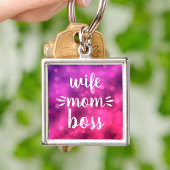 Ehefrau Mama Boss Babe Script Typografie auf Hot P Schlüsselanhänger