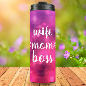 Ehefrau Mama Boss Babe Script Typografie Bold Hot  Thermosbecher