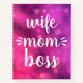 Ehefrau Mama Boss Babe Spaß Script Typografie Hot Notizblock (Vorderseite)
