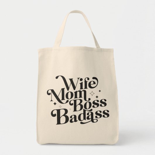 Ehefrau Mama Boss Badass Funny Sarcastic Muttertag Tragetasche (Vorne)