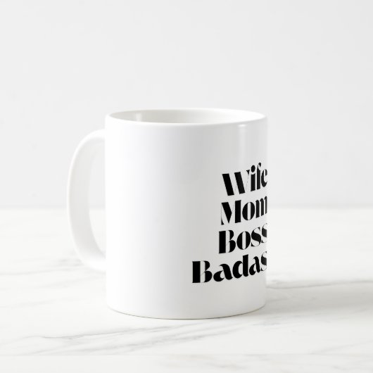 Ehefrau Mama Boss Badass Kaffeetasse (Vorderseite Links)