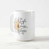 Ehefrau Mama Boss Badass Sonnenblumen Muttertag Kaffeetasse (Vorderseite Links)