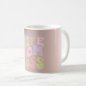 Ehefrau Mama Boss Black Glitzer Ombre Rose Gold Kaffeetasse (VorderseiteRechts)