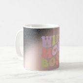 Ehefrau Mama Boss Black Glitzer Ombre Rose Gold Kaffeetasse (Vorderseite Links)