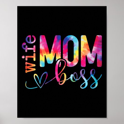 Ehefrau Mama Boss Funny Mütters Day Poster (Vorne)