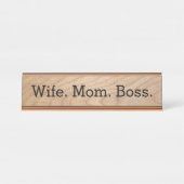 Ehefrau Mama Boss Funny Womens Schreibtischnamensplakette (Vorderseite )