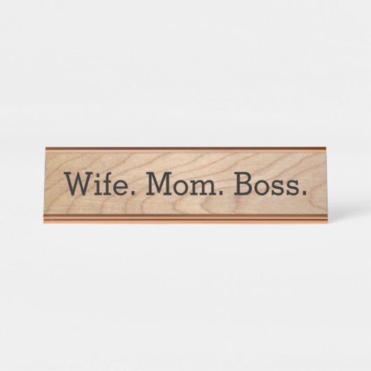 Ehefrau Mama Boss Funny Womens Schreibtischnamensplakette (Vorderseite )