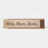 Ehefrau Mama Boss Funny Womens Schreibtischnamensplakette (Vorderseite )