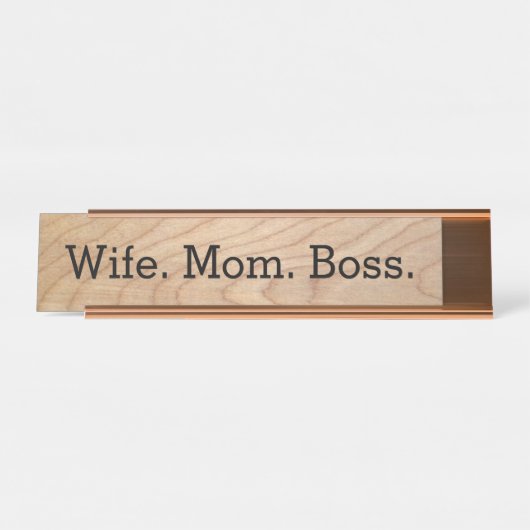 Ehefrau Mama Boss Funny Womens Schreibtischnamensplakette (Vorderseite )