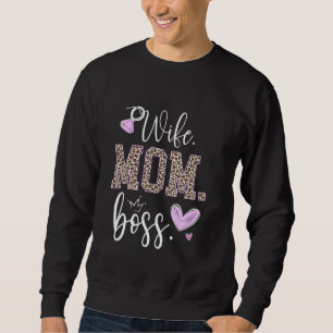 Ehefrau Mama Boss Geschenke für Muttertagsleopard Sweatshirt