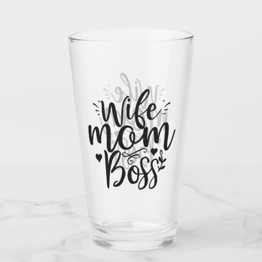 Ehefrau Mama Boss Glas (Vorderseite)