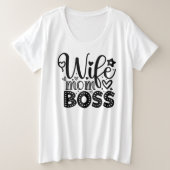 Ehefrau Mama Boss Große Größe T-Shirt (Design vorne)