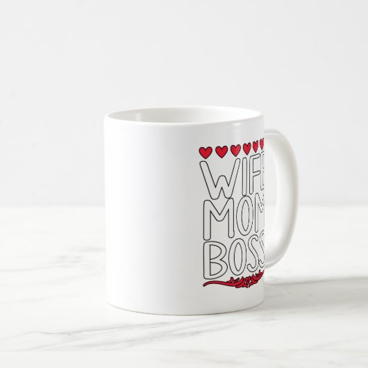 Ehefrau, Mama, Boss Kaffeetasse (VorderseiteRechts)