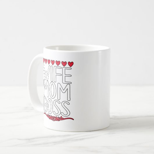 Ehefrau, Mama, Boss Kaffeetasse (Vorderseite Links)